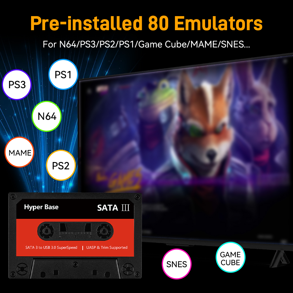 Batocera 500G/2T Emulator Game - Gaming Console Driving 评论和价格