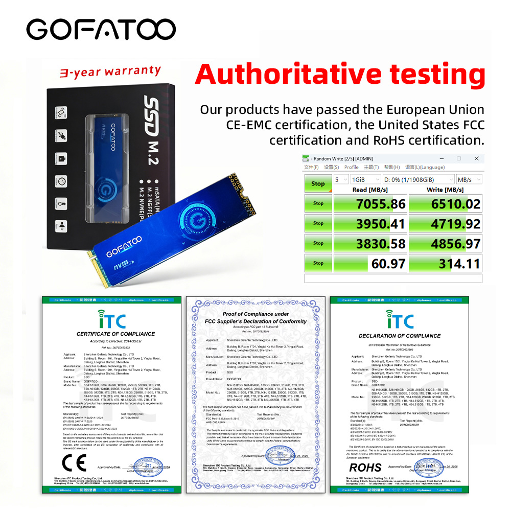 GOFATOO 7000MB/s PCIe 4.0 x4 M - Gaming Console Driving 评论和价格